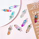 SUNNYCLUE 1 Box 10Pcs Bullet Shaped Charms Wrapped Faceted Glass Charms Bulk Large Charm Imitation Hexagonal Crystal Pointed Quartz Pendants Colorful Charms for Jewelry Making Charm Adult DIY Craft KK-SC0003-08-4