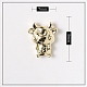 合金カボション  ネイルアートの装飾の付属品  牛  ライトゴールド  9x7.5x2.5mm MRMJ-T011-020-1