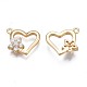 Brass Micro Pave Clear Cubic Zirconia Charms KK-N232-256-2