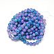 Chapelets de perles en verre peint X-DGLA-Q023-8mm-DB72-3