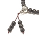 Stretch-Armband mit runden Perlen aus natürlichem Lavagestein und Zirkonia BJEW-JB07200-5