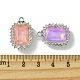 Подвески из стекла со стразами из сплава с УФ-покрытием разных цветов FIND-B039-03P-3