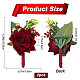 Craspire dasilk 2 Uds flor rosa broche de seda con plástico AJEW-CP0001-64-2
