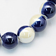 Perles rondes en porcelaine bicolores manuelles PORC-S494-10mm-11-1