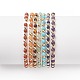 7Pcs 7 Style Natural & Synthetic Mixed Stone Stretch Bracelets Set with Brass Beaded BJEW-JB08772-2