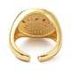 Flat Round with Evil Eye Cubic Zirconia Wide Band Ring for Girl Women ZIRC-C025-42G-3