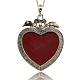 Antique Silver Plated Alloy Resin Heart Pendants PALLOY-J249-01AS-2
