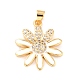 Real 18K Gold Plated Brass Micro Pave Cubic Zirconia Pendants ZIRC-L100-087G-01-2