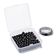 100pcs 8mm perles rondes en pierre noire naturelle DIY-LS0002-15-7