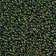 12/0グレードの丸いガラスシードビーズ  透明色の虹  黄緑  12/0  2x1.5mm  穴：0.9mm  約3333個/50g X-SEED-Q010-F555-2