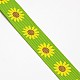 Sunflower Pattern Printed Grosgrain Ribbons for Gift Packing SRIB-L004-16mm-01-2