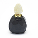 Pendentifs de bouteille de parfum ouvrants en tourmaline noire naturelle G-E556-01H-2