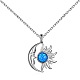 Ожерелья-подвески из стерлингового серебра 925 пробы с родиевым покрытием Moon & Sun NJEW-P292-01P-1