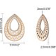 PandaHall Elite 30 pcs Drop Shape Undyed Hollow Wood Big Pendants for Earring Necklace Jewelry DIY Craft Making Tree Ornaments Hanging Ornament Decorations WOOD-PH0008-36-3