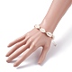 Bracelet de perles tressées en coquillage cauri naturel pour femme BJEW-TA00044-01-3