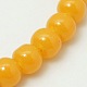 Goldenrod Tone Imitation Jade Glass Round Beads Strands X-GLAA-E001-6mm-12-1