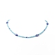 Harz-Halskette mit bösem Blick und Glasperlen für Frauen NJEW-JN04243-5