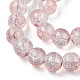 Brins de perles de verre peintes à cuisson craquelée transparente DGLA-T003-01B-13-3