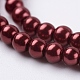 Brins de perles rondes en verre teinté écologique HY-A002-3mm-RB038-3