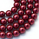 Baking Painted Pearlized Glass Pearl Round Bead Strands HY-Q330-8mm-39-1