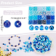 Arricraft 600 pz 24 perle di vetro blu colore DIY-PH0008-25-2