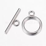 304 Stainless Steel Toggle Clasps, Stainless Steel Color, Ring: 20.5x15.5x2mm, Hole: 3mm, Bar: 23x7x2mm, Hole: 3mm