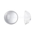 Demi transparente cabochons de verre ronde, clair, 24~25x11~12mm