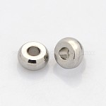 Rondelle 304 perle in acciaio inox, colore acciaio inossidabile, 6x3mm, Foro: 2 mm