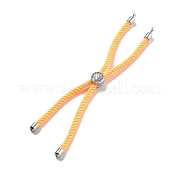 Серебряные браслеты из витого нейлонового шнура DIY-B066-03P-32