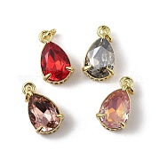 Подвески из латуни с кубическим цирконием и стеклянным кристаллом KK-Q039-03G