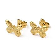Ion Plating(IP) 304 Stainless Steel Butterfly Stud Earrings for Women EJEW-I281-15G