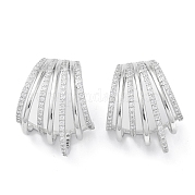 Серьги-гвоздики с полым веером EJEW-K245-08P