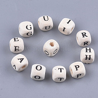 Wholesale OLYCRAFT 1000pcs 8mm Alphabet Wooden Beads Square Wooden Beads  Large Hole Wooden Loose Beads Natural Color Cube Beads with Initial Letter  for Jewelry Making and DIY Crafts 