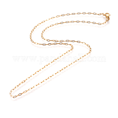 Cadenas de cable de acero inoxidable 304 con revestimiento iónico (IP), con cierre de langosta, real 18k chapado en oro, 17.7 pulgada (45 cm), 1.8x0.4mm, link: 3.5x1.7x0.4 mm