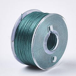Hilos de abalorios de nailon con recubrimiento especial para abalorios, cian oscuro, 0.1mm, aproximamente 50 yardas / rodillo