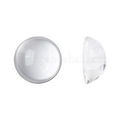 Medio transparente cabuchones de vidrio redondo, Claro, 24~25x11~12mm