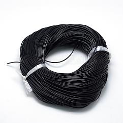 Lackierte Rindslederschnüre, Schwarz, 1.5 mm, ca. 100 Meter / Bündel (300 Fuß / Bündel)