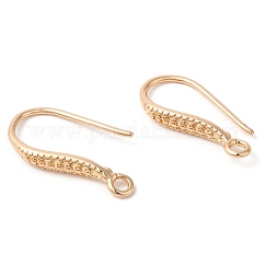 Messing Ohrhaken, Ohrhaken, mit Schlaufen, Cadmiumfrei und Nickel frei und Bleifrei, Licht Gold, 18x1.5 mm, Bohrung: 1.5 mm, 22 Gauge, Stift: 0.6 mm
