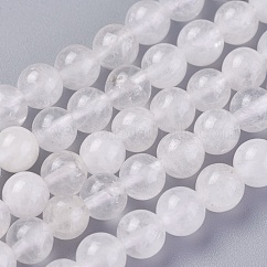 Granos de cristal de cuarzo natural hebras, cuentas de cristal de roca, redondo, 6mm, agujero: 1 mm, aproximamente 65 pcs / cadena, 15.1~15.3 pulgada (38.5~39 cm)