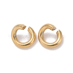 Placcatura ionica (ip) anelli di giunzione aperti in acciaio inossidabile 304, tondo, vero placcato oro 18k, 19 gauge, 4x0.9mm, diametro interno: 2.2mm