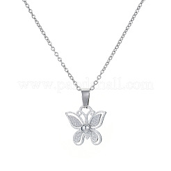 Halsketten mit Schmetterlingsanhänger aus 304 Edelstahl für Damen&nbsp;FS-WG10669-02