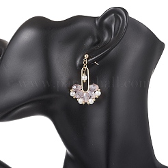 Boucles d'oreilles pendantes en verre éventail&nbsp;EJEW-MZ00674-02
