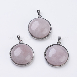 Pendentifs de quartz rose naturel&nbsp;G-E436-02G