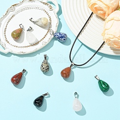 10 Stück 10 Stile natürliche und synthetische gemischte Edelsteinanhänger&nbsp;G-YW0003-05
