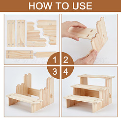 Présentoir de jouets en bois à 3 niveau&nbsp;ODIS-WH0329-66A