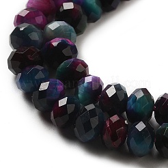 Fili di perline occhio di tigre arcobaleno naturale&nbsp;G-NH0002-D01-02