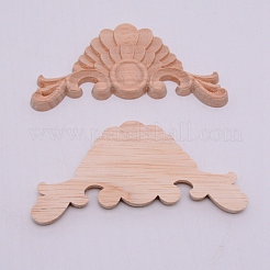 Artisanat d'applique onlay sculpté en bois massif naturel&nbsp;WOOD-WH0108-49
