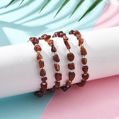Bracelets en éclats de grenat naturel pour femmes&nbsp;BJEW-H623-01S-04