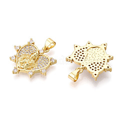 Pendenti in zirconi cubici trasparenti in micro pavè di ottone&nbsp;ZIRC-N039-165-NF