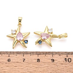 Anhänger aus Zirkonia aus Messing&nbsp;KK-T080-77G